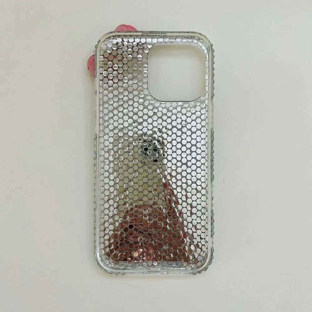 Phink White Crystal Bow iPhone 16 Pro Max Case
